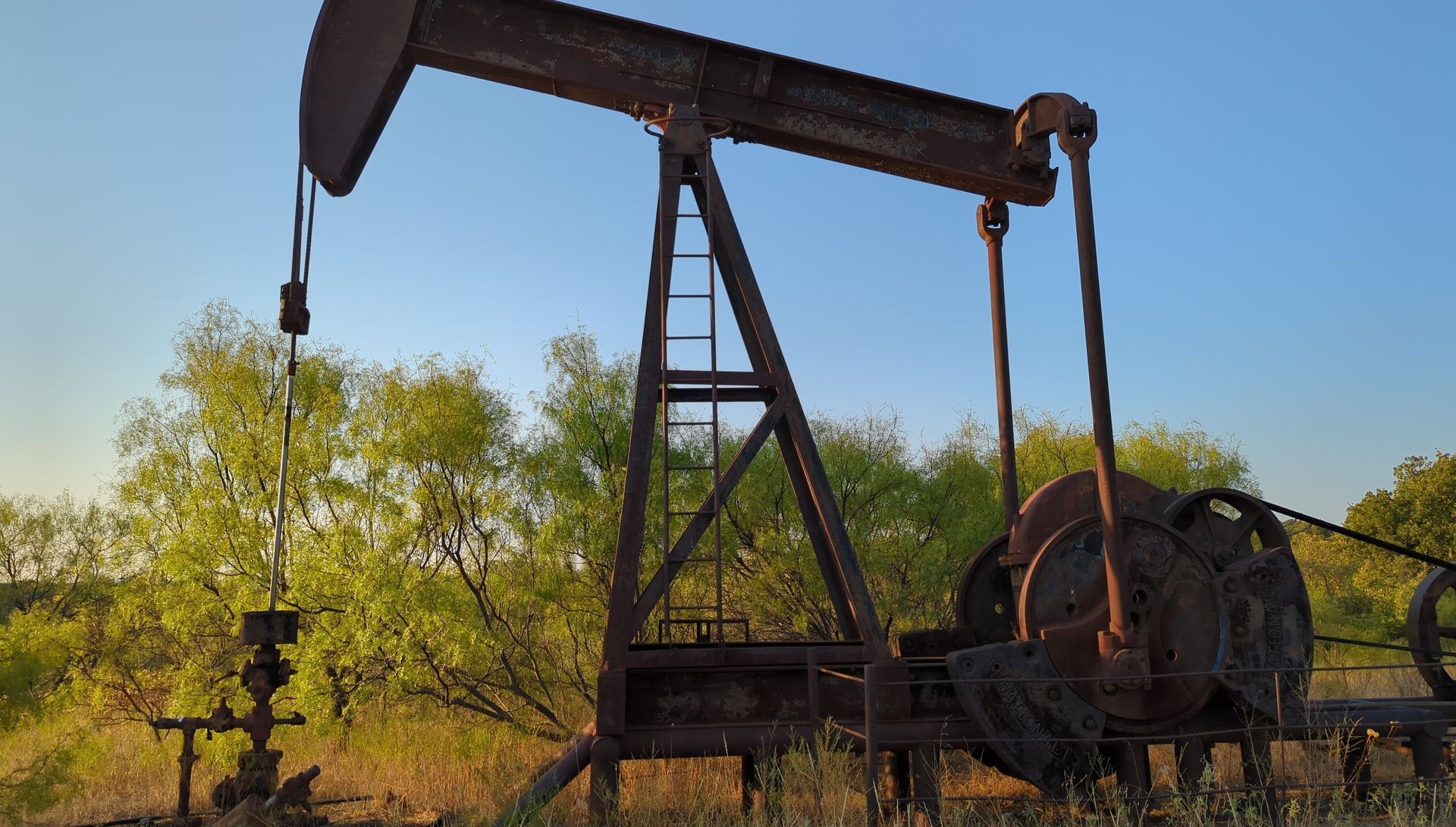 An Oil well with gas production that can't be produced because there is no pipeline.