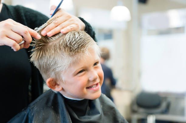 home service haircut for a kid by a mobile hair salon