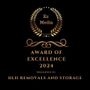 Award of Excellence 2024: E2 Media award presented to HLH Removals and Storage, gold laurel wreath on black background.