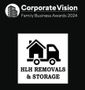 Logo for HLH Removals & Storage, a moving company, with