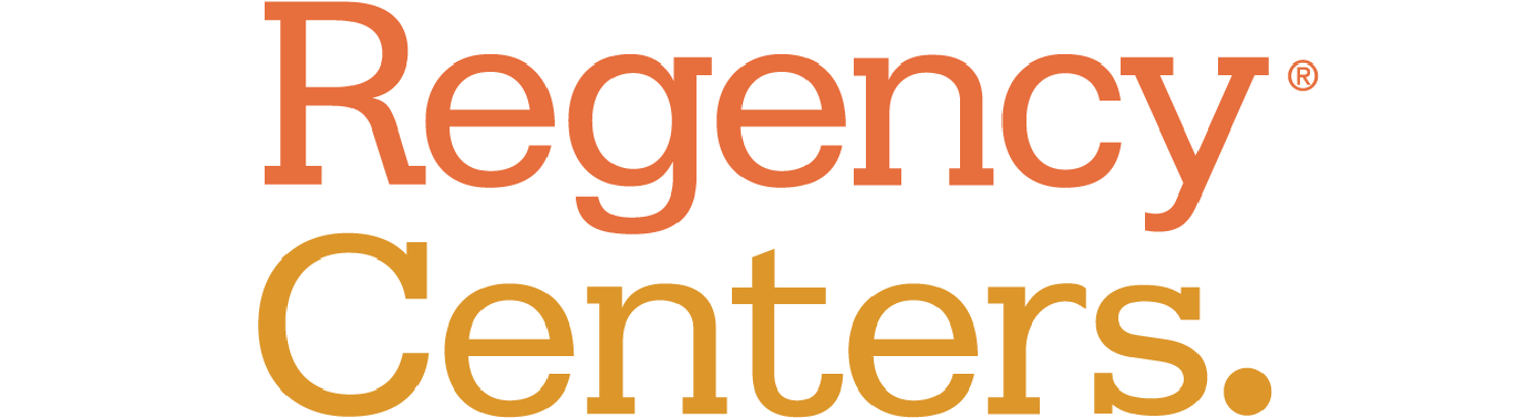 Regency Centers logo in orange and yellow gradient.