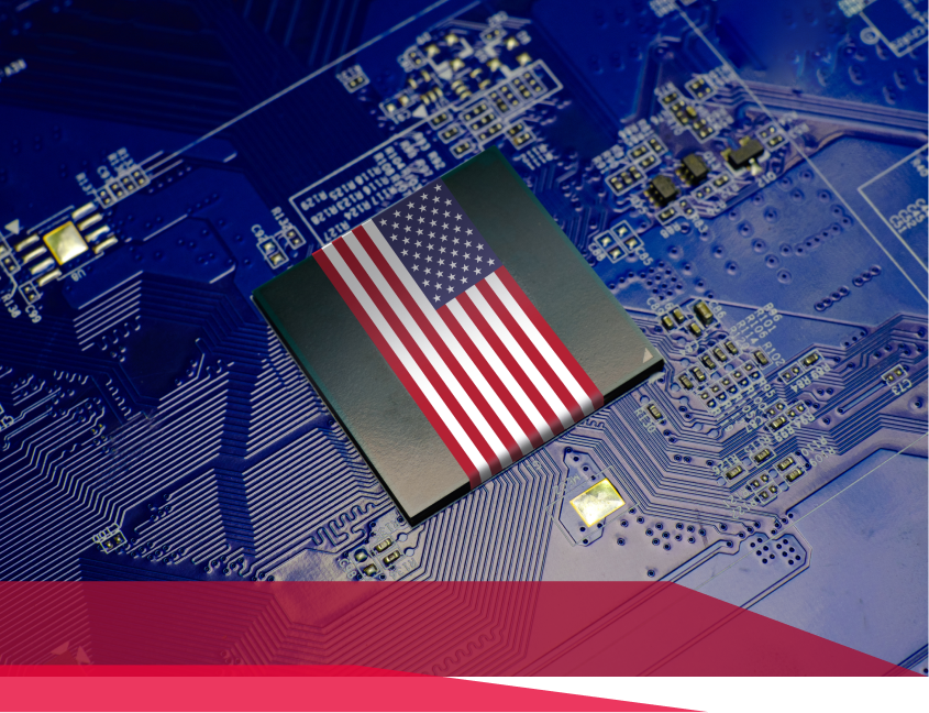 A motherboard with an american flag on it