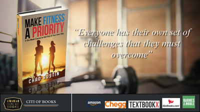 An advertisement for a book called make fitness a priority
