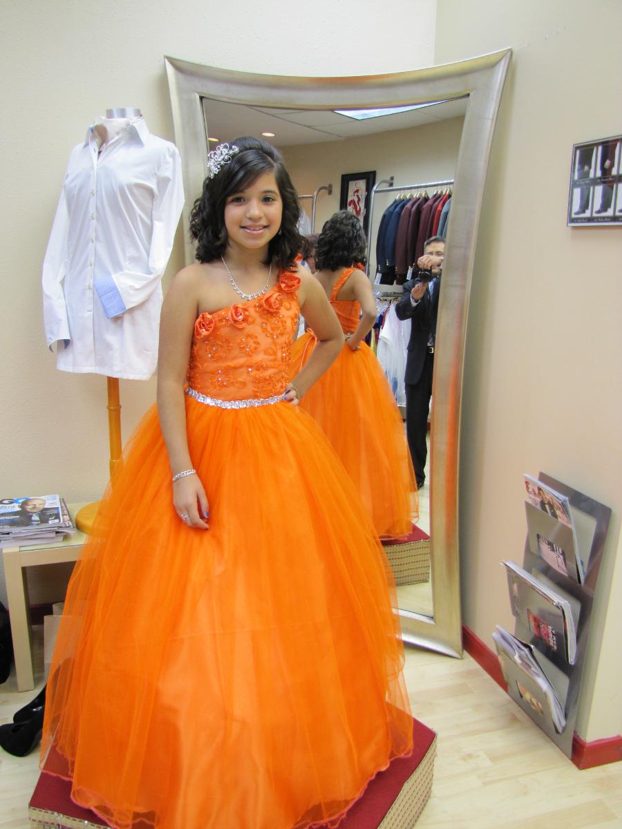 Quinceañera Dress, orange