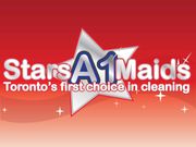 Stars A1 Maids logo on a red background with a white star and the slogan “Toronto’s first choice in cleaning”