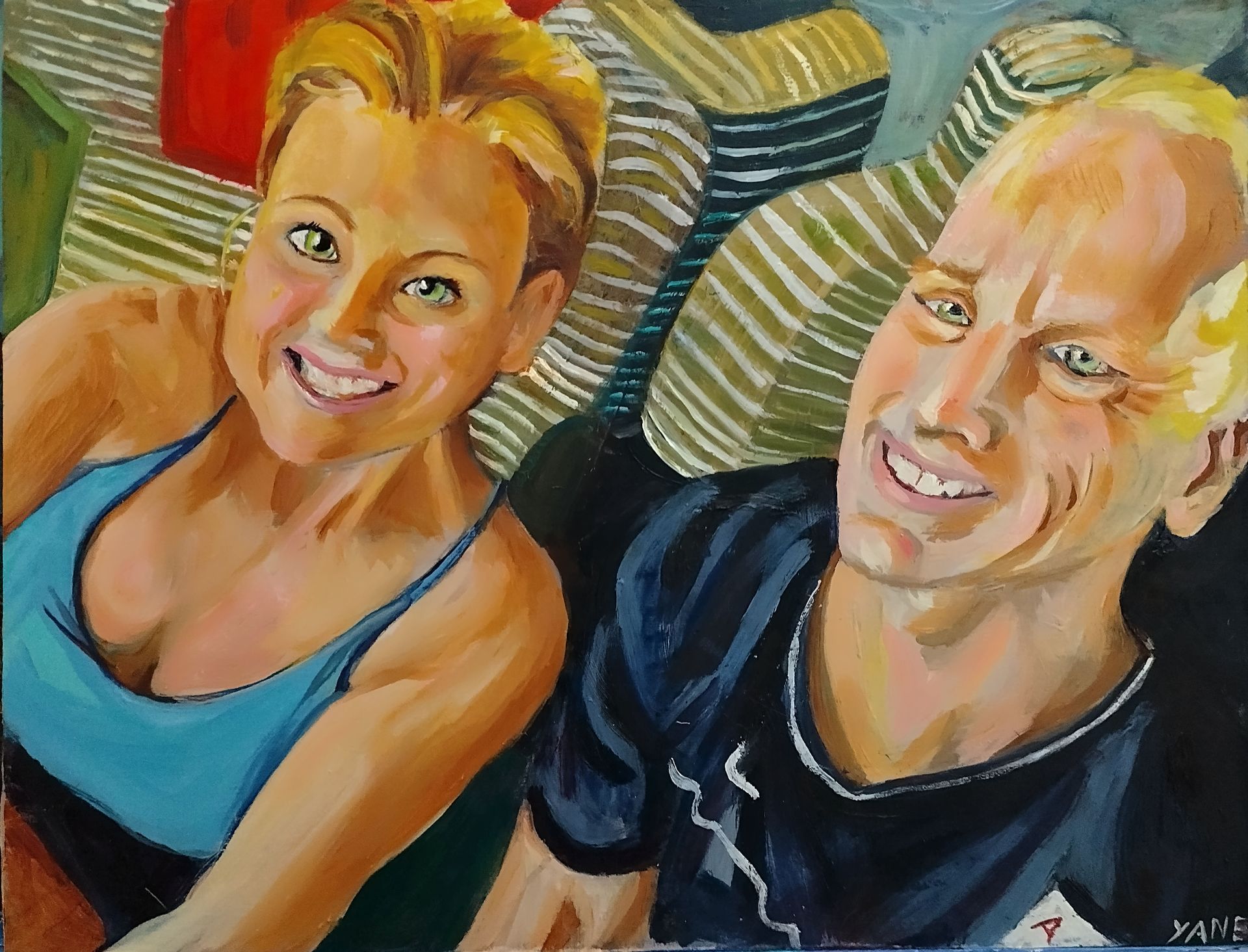 A Painting of a Happy Couple