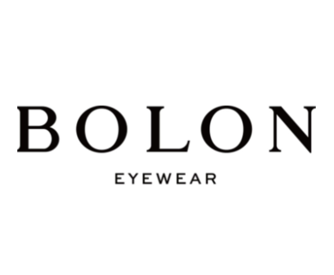 Un logo in bianco e nero per gli occhiali Bolon