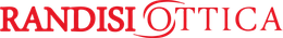 Un logo rosso e bianco per randisi ottica