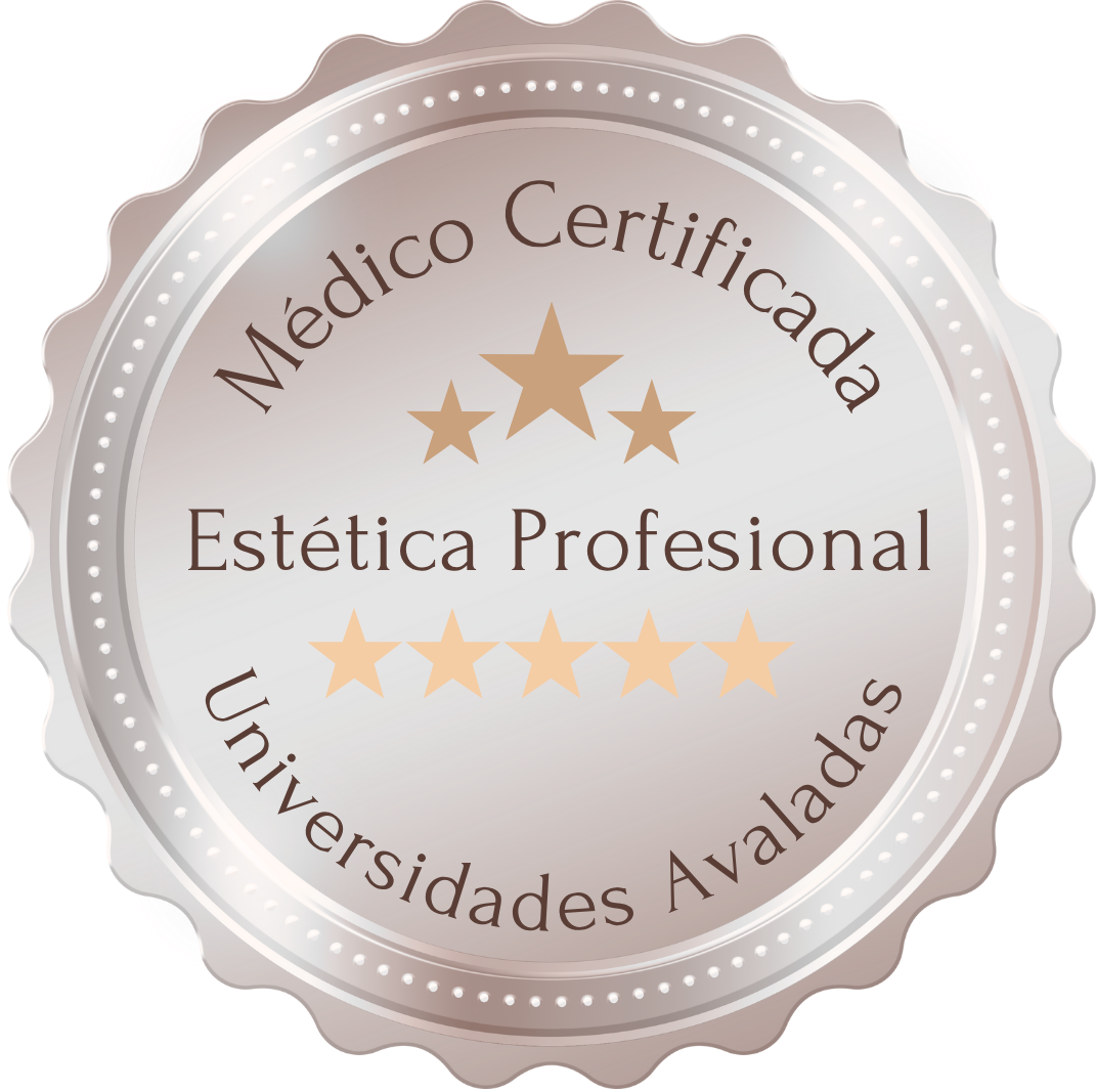 Sello de médico certificada con estética profesional y universidades avaladas