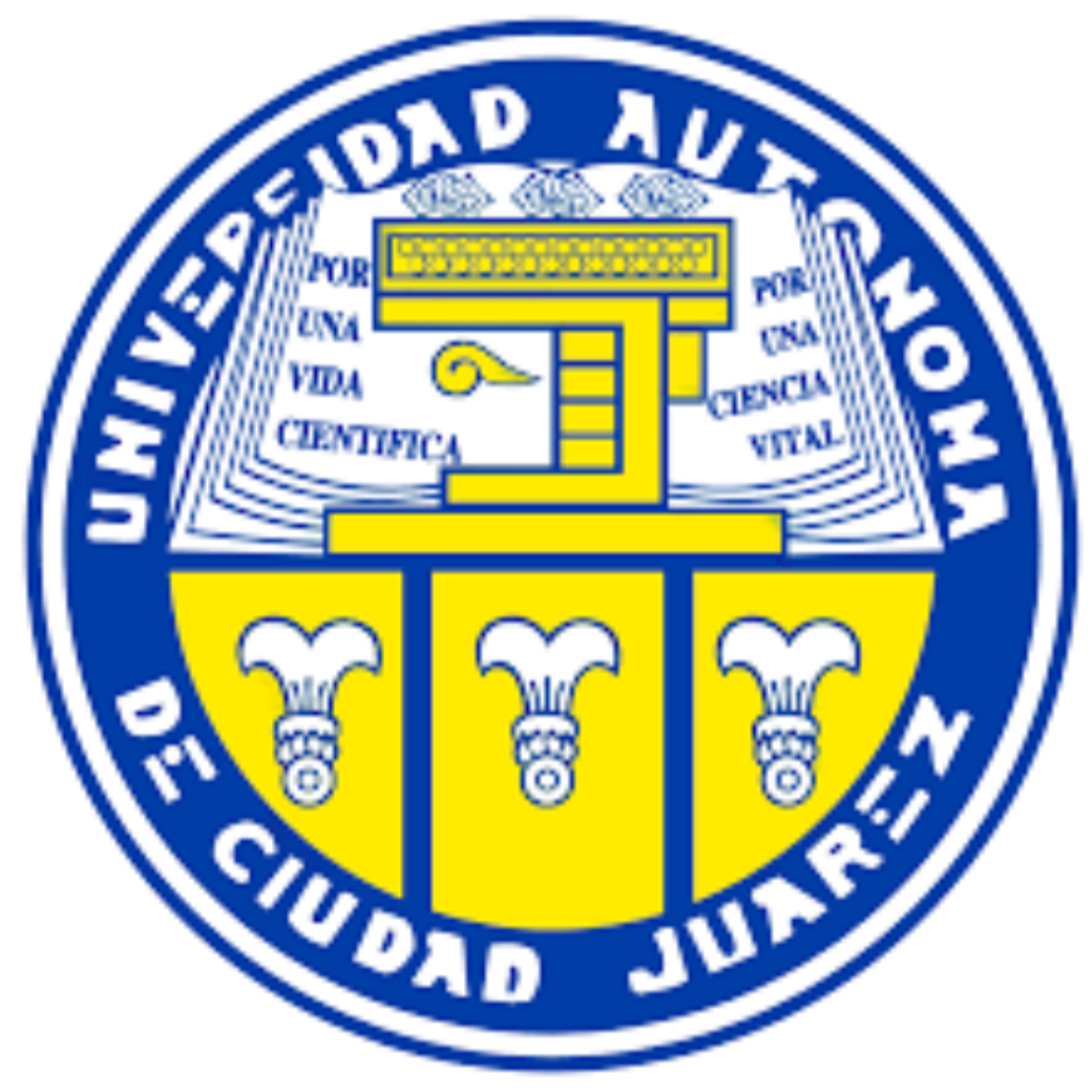 Logotipo oficial de la Universidad Autónoma de Ciudad Juárez (UACJ), escudo azul y amarillo