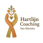Logo van Hartlijn Coaching met helende handen, hart en paddenstoelen, symbool voor innerlijke groei en natuurlijke verbinding