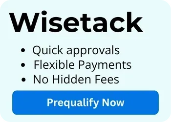 Wisetack financing banner – quick approvals, flexible payments, and no hidden fees for roofing and remodeling projects – Howard Roofing & Construction