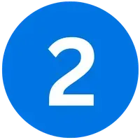 Blue circle icon with number 2 – Step 2: View your Wisetack offers instantly	Step 2 – View your offers
