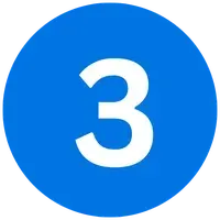 Blue circle icon with number 3 – Step 3: Approve and begin your project	Step 3 – Approve and begin your project