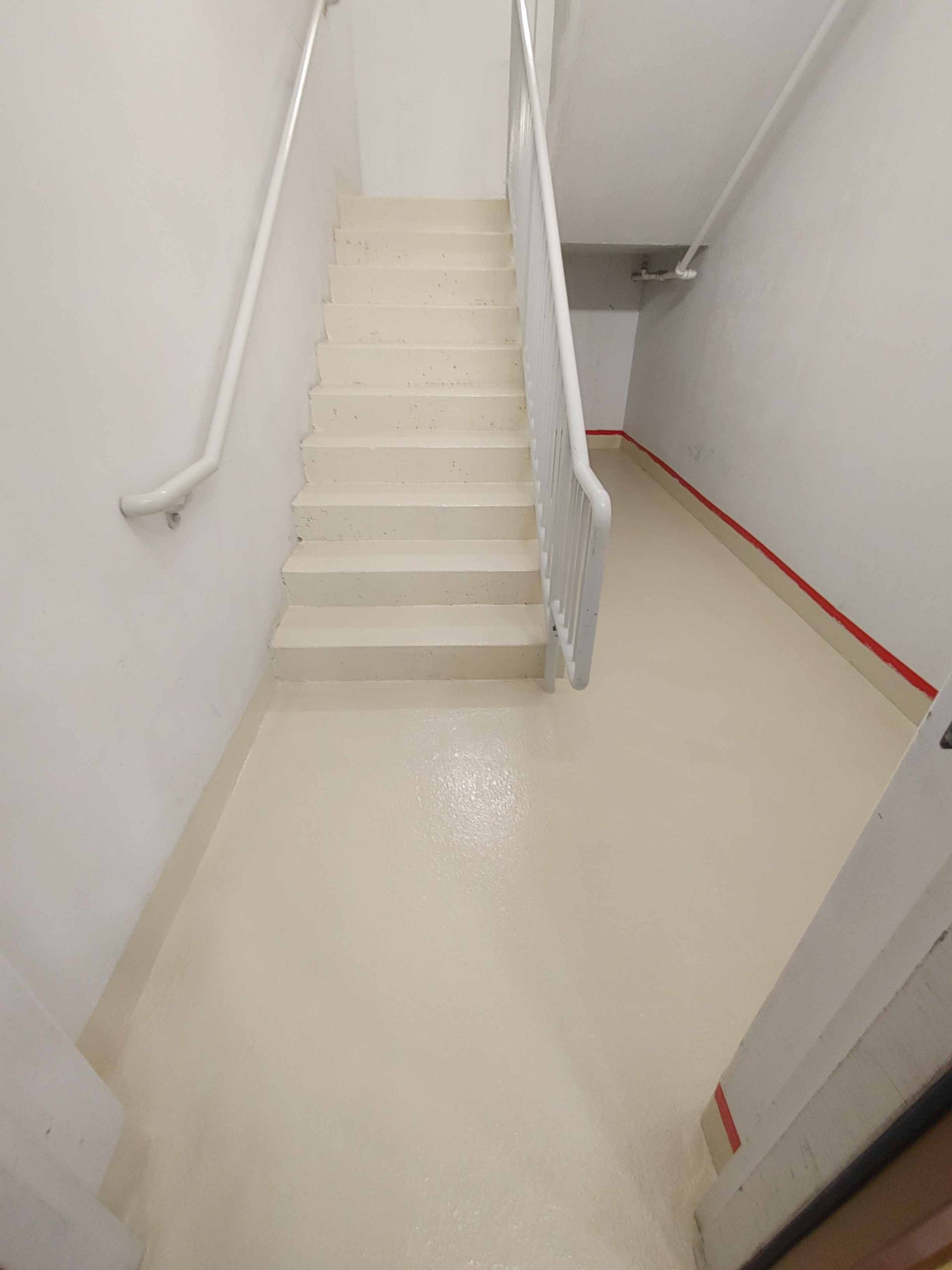 A staircase leading up to the second floor of a building.