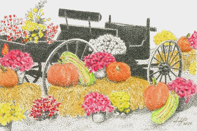 Wagon With Flowers