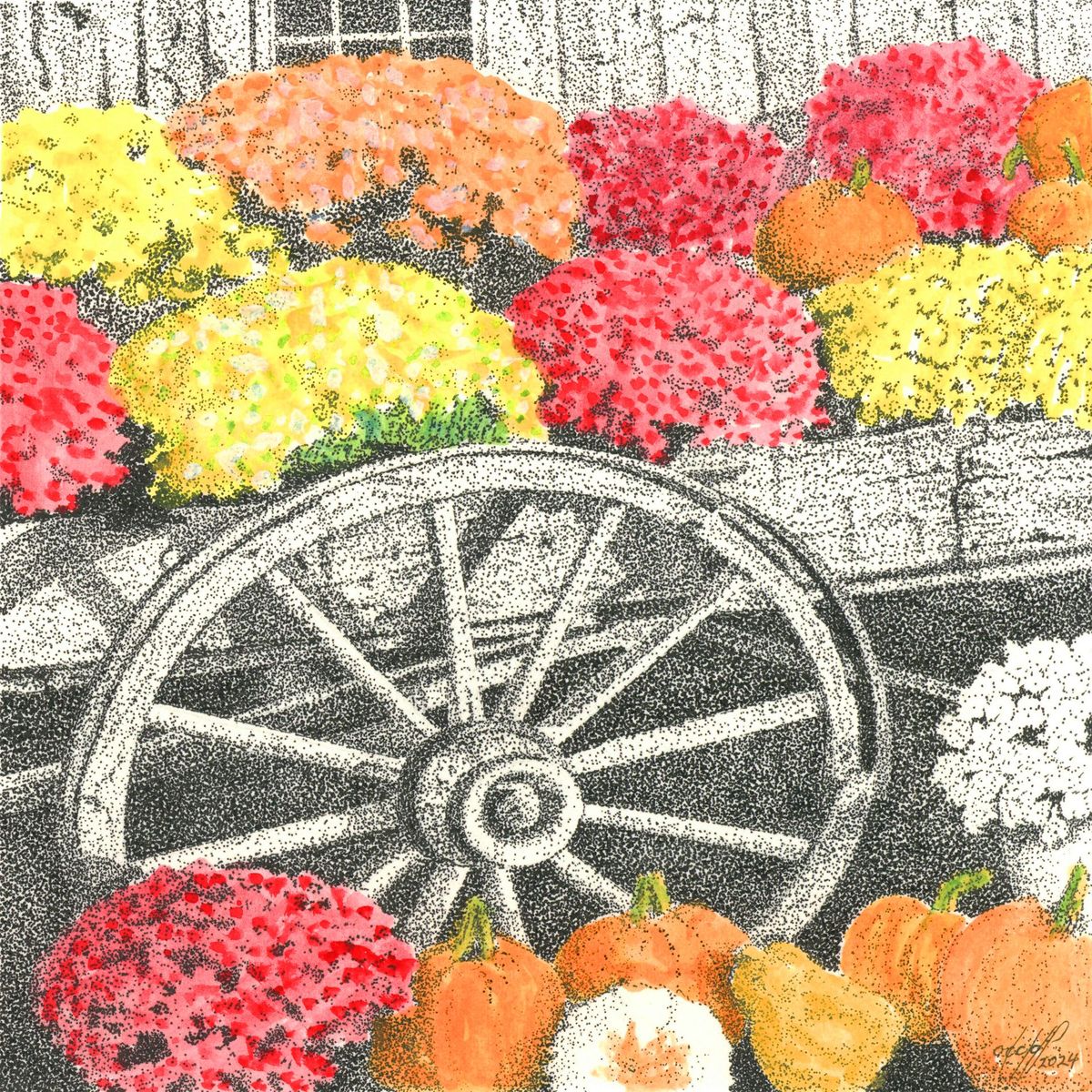 Wagon With Flowers