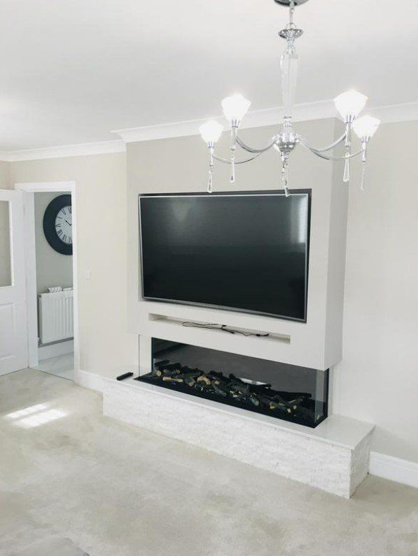 A picture of a media wall installed by painters and decorators Glasgow