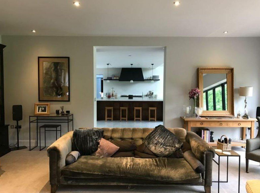 Picture of a large open plan living room painted by our decorators in Glasgow