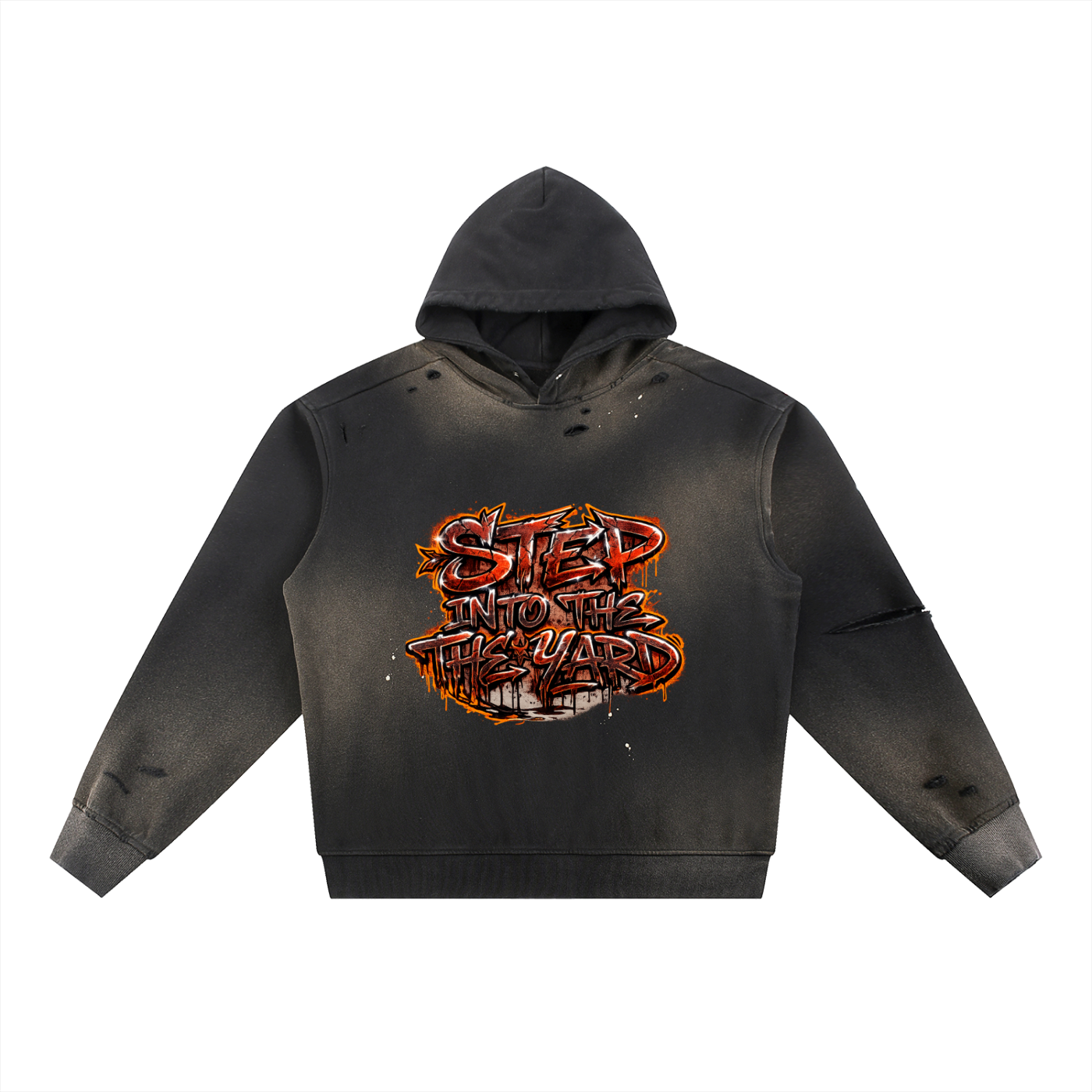 Womens Sun Fade Frayed Fleece Hoodie