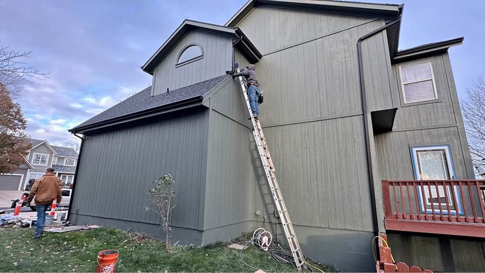 black roof with gutter