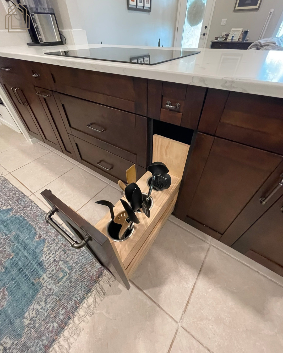 knife storage drawer
pull out storage
custom cabinet accessories
kitchen organization
custom cabinetry
drawer organization
kitchen storage solutions
cabinet upgrades
