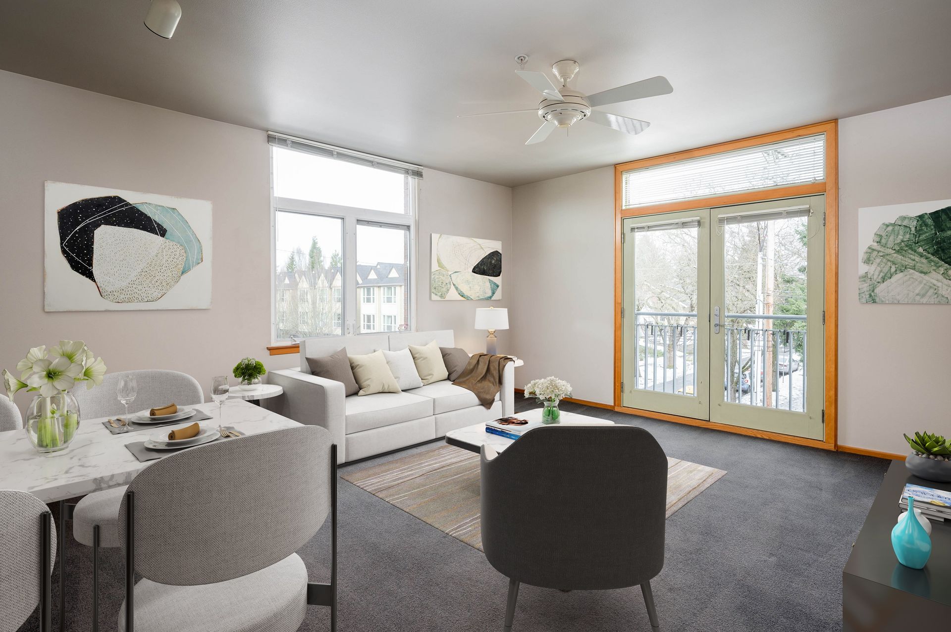 furnished living room