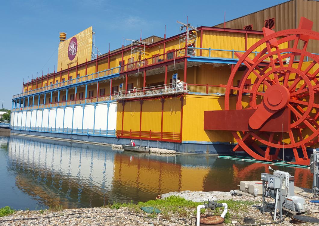 A freshly painted Isle Capri Casino.