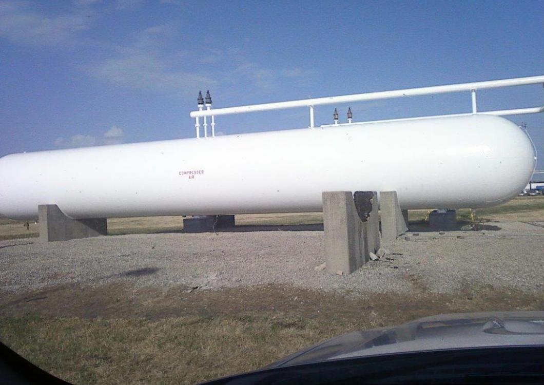 Industrial tank Dayco freshly painted white