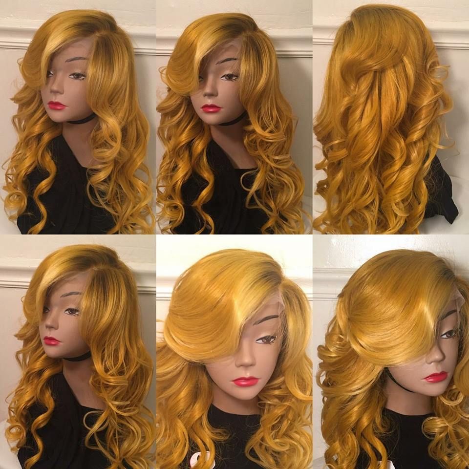 Golden blonde wigs