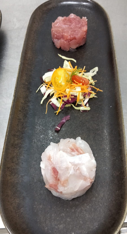 piatto con specialità di pesce