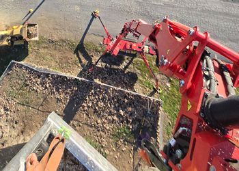 A man is cutting a tree with a crane.