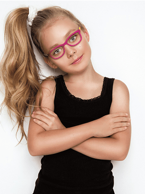 Kid's Glasses — Girl with Pink Frames in San Rafael, CA