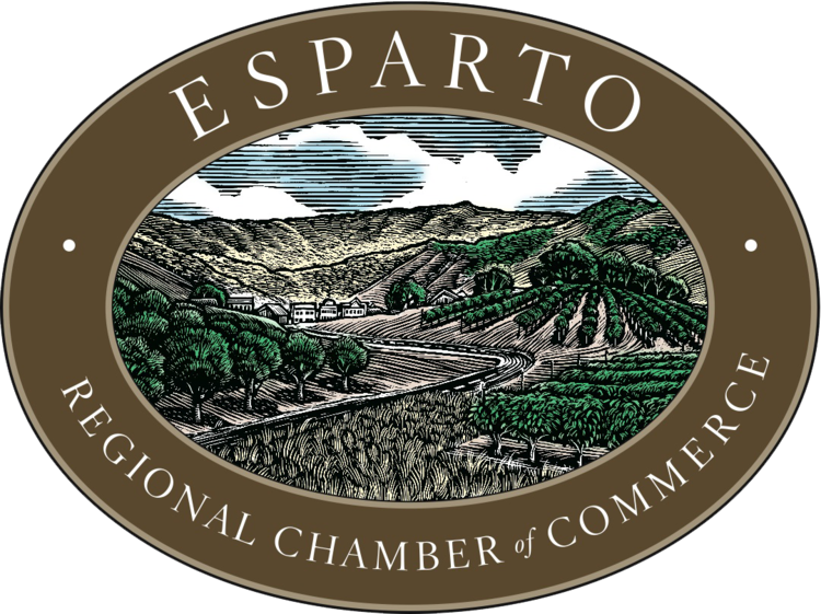 The logo for the esparto regional chamber of commerce