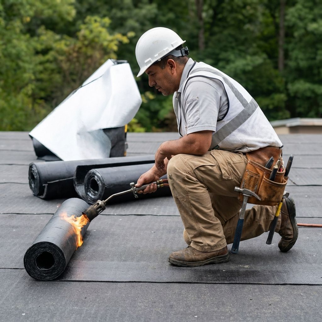 Man in work overalls and tool belt smiles, hands on hips.