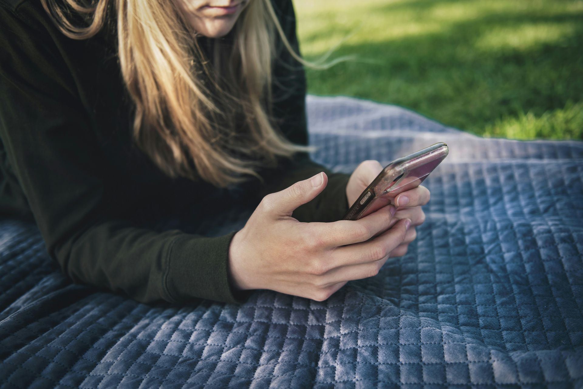 Youth using phone