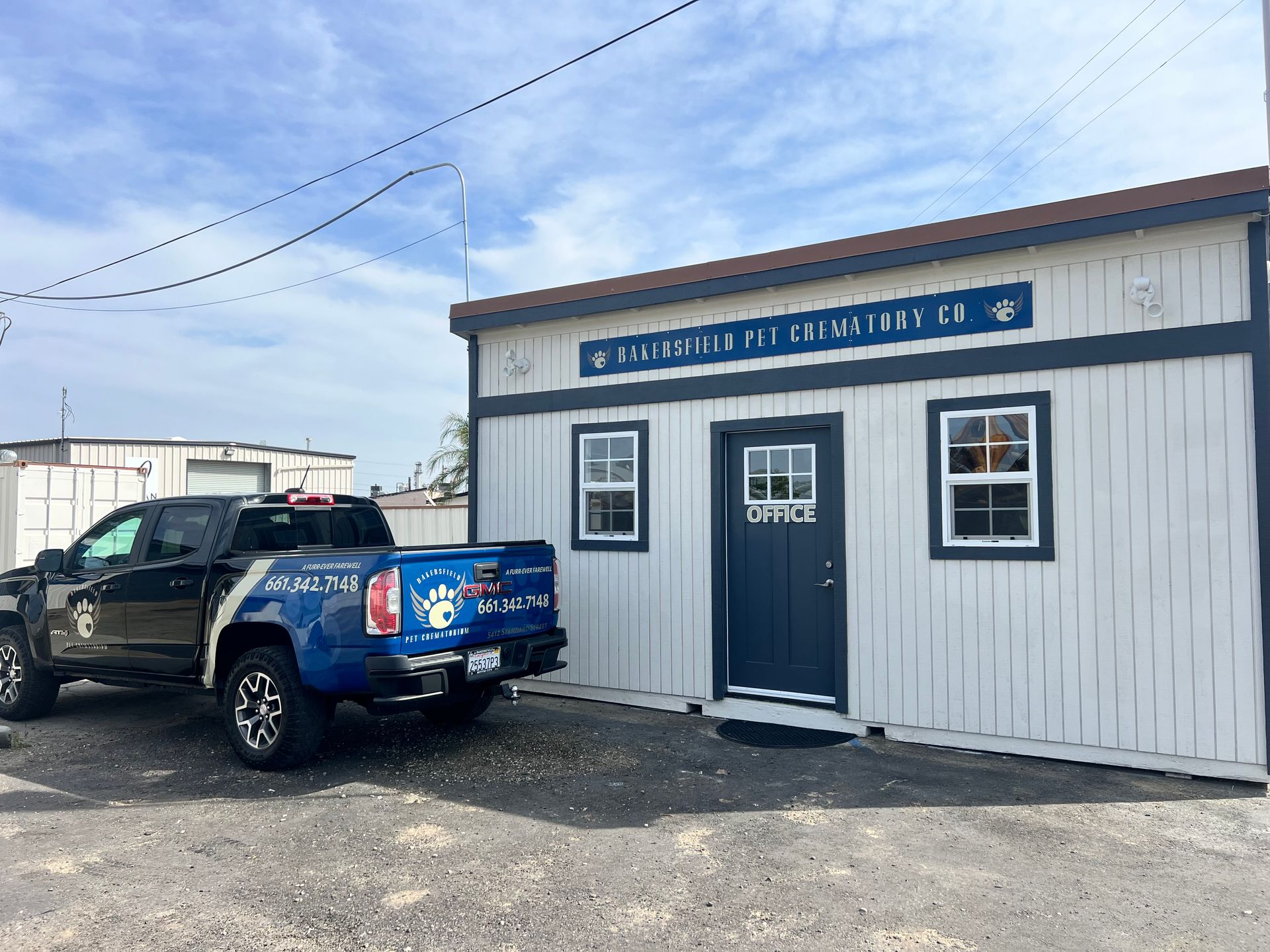 Bakersfield Pet Crematory Transportation Vehicle and office