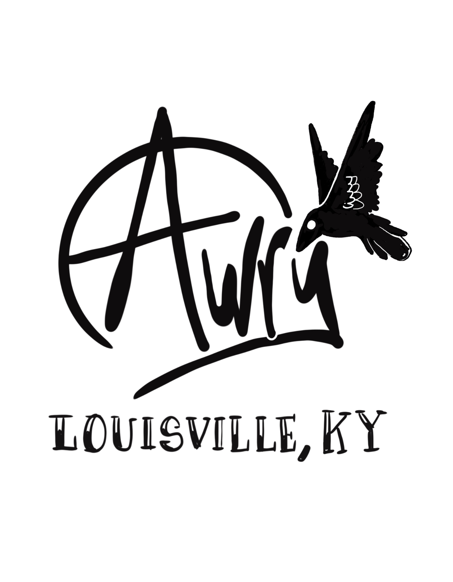 A logo for Awry Brewing, the best brewery in Louisville, KY