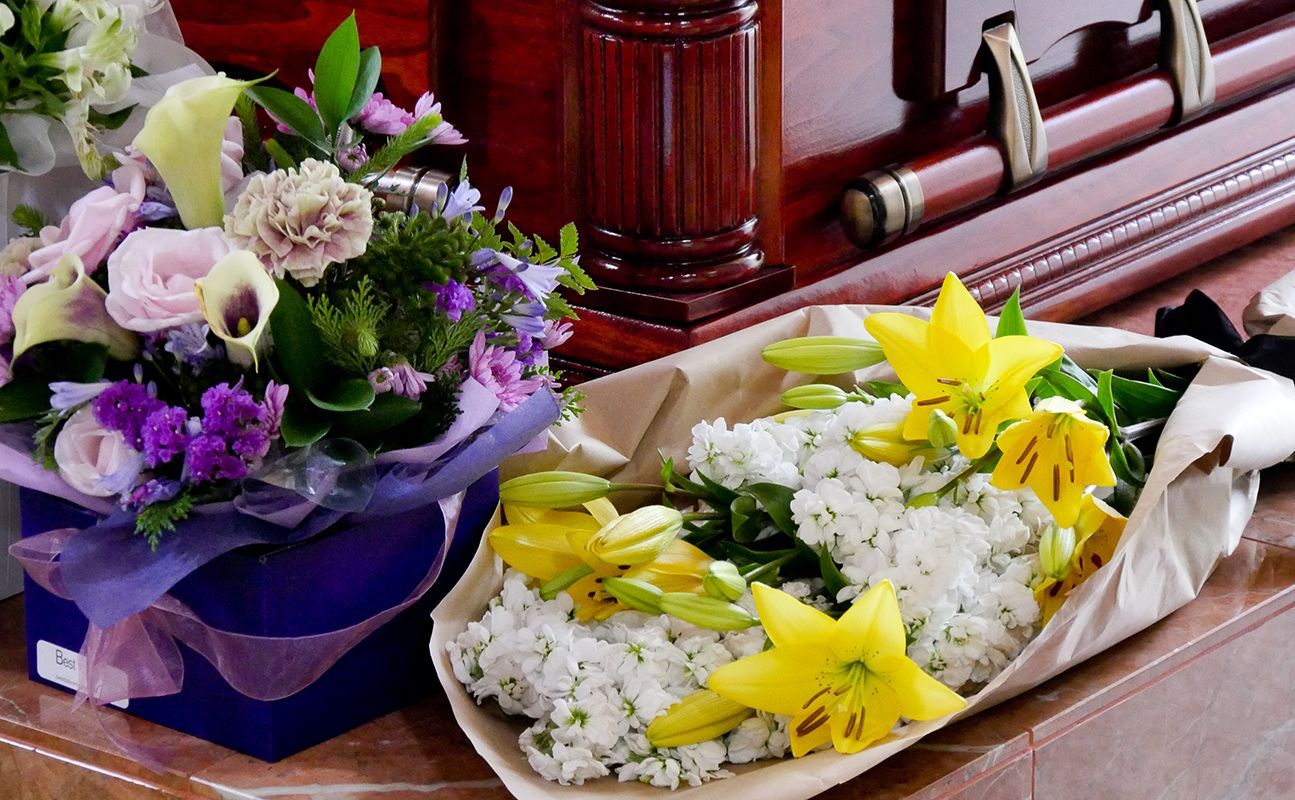 Flowers and Casket image