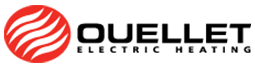 Le logo du chauffage électrique Ouellet est rouge et noir