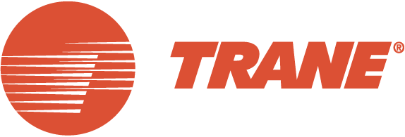 Un logo Trane est affiché sur un fond blanc
