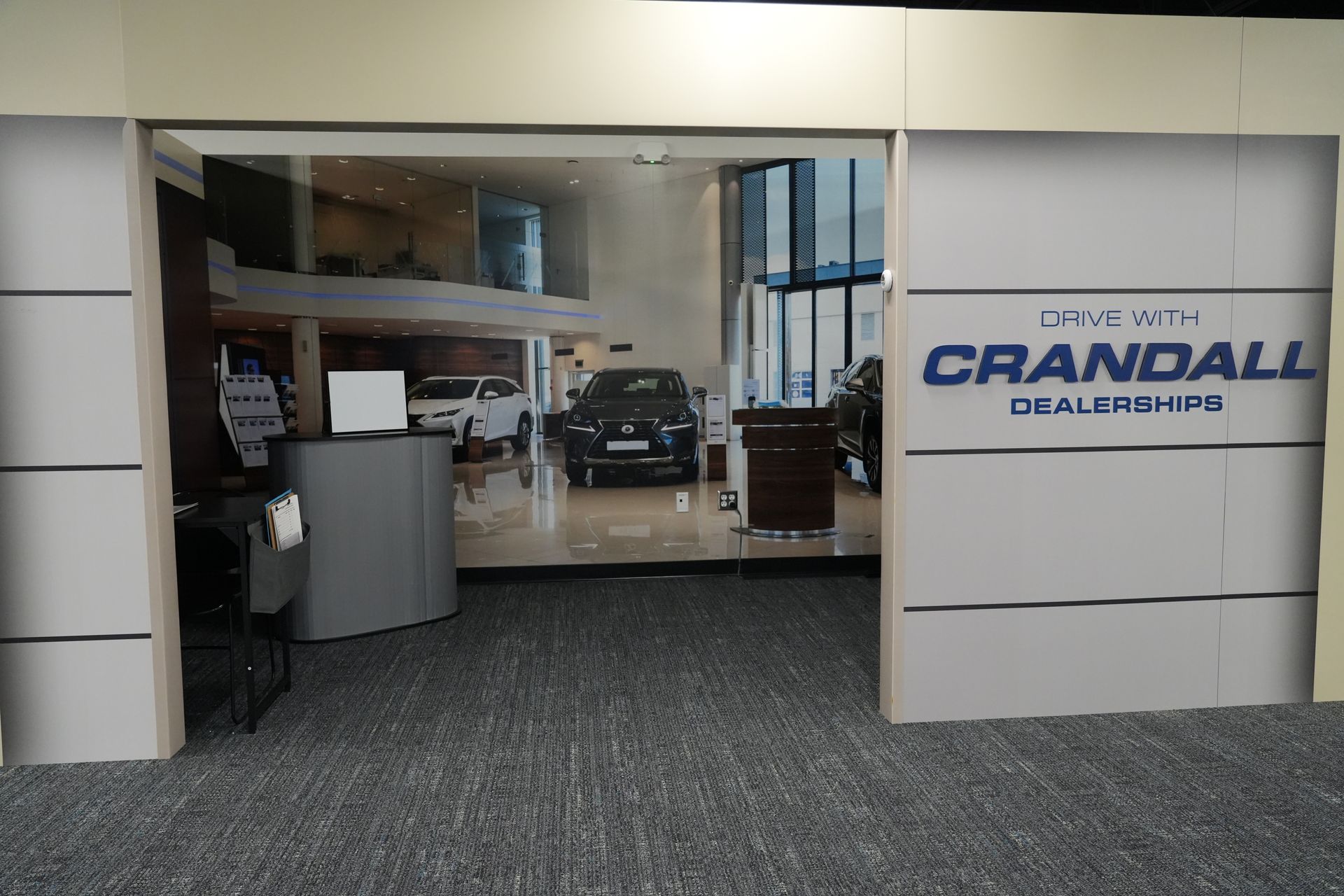 A car dealership with a sign that says crandell dealerships