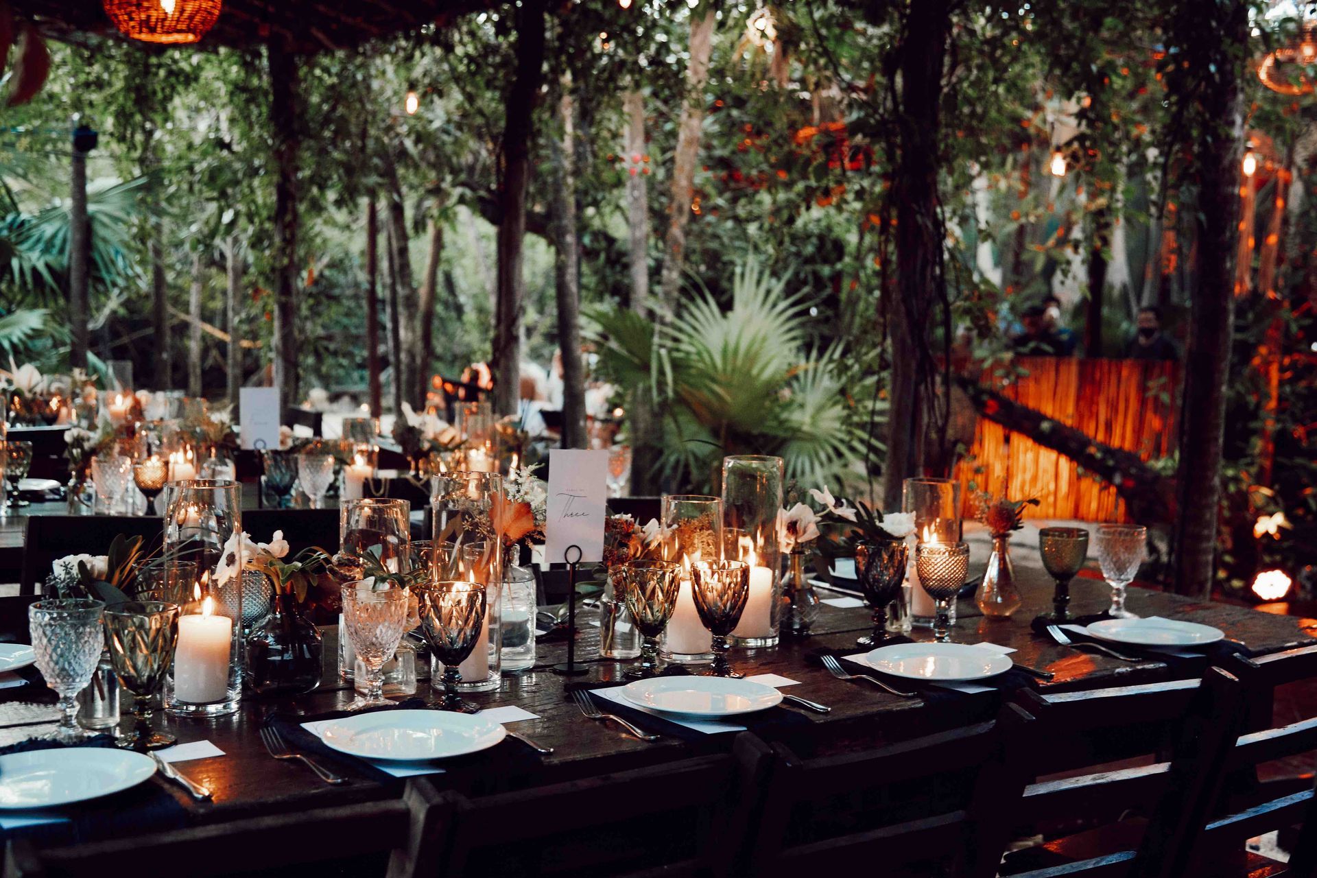 Wedding decor at WILD Tulum restaurant