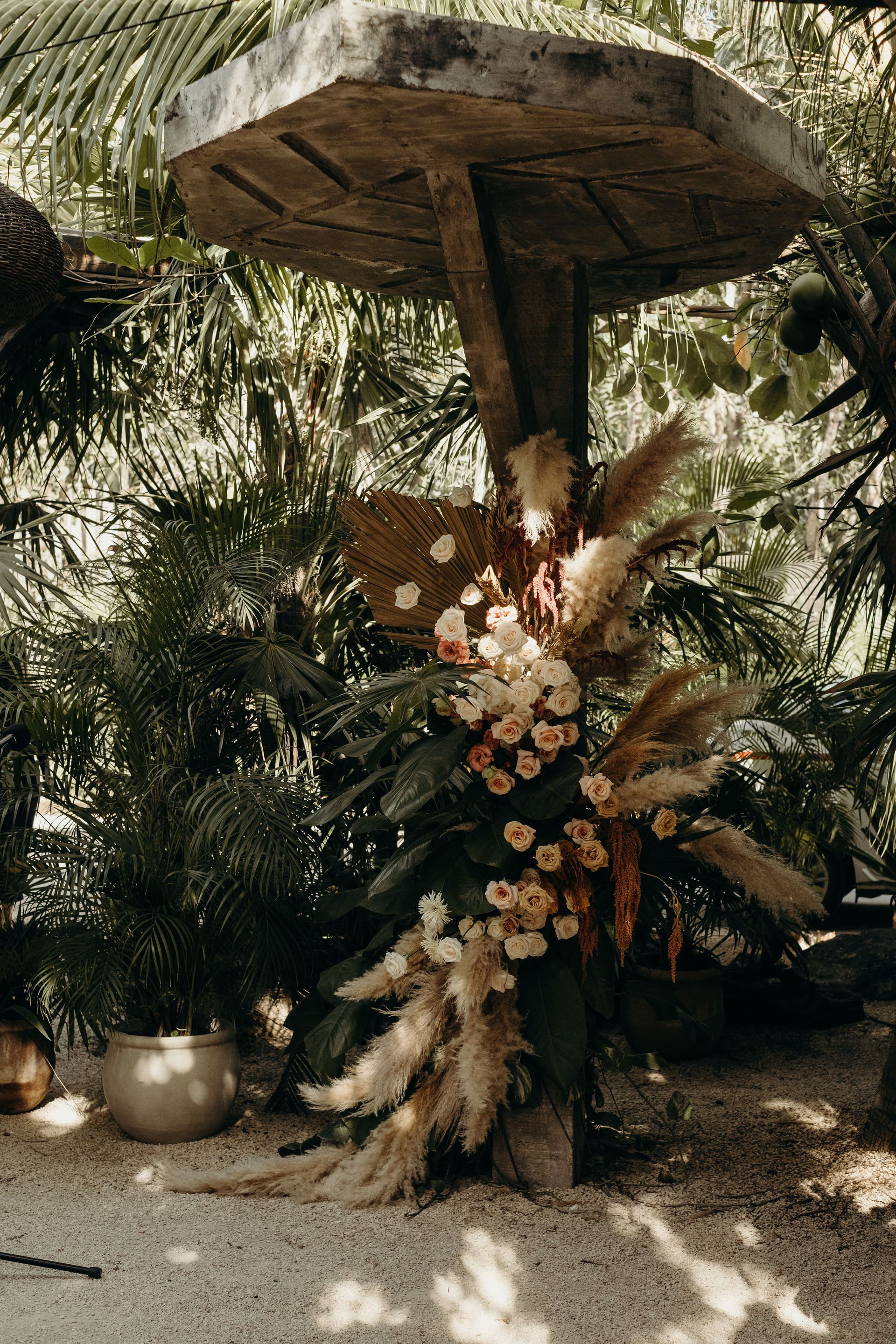 Wedding decor at WILD Tulum restaurant