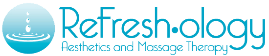The logo for refresh ology aesthetics and massage therapy