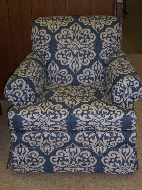 Blue & White Print Chair - Upholstery Shop