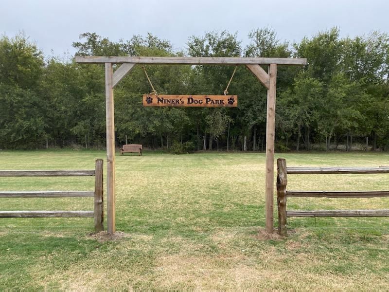 Wooden archway entrance to 