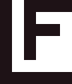 A black and white logo with the letter f in a square.