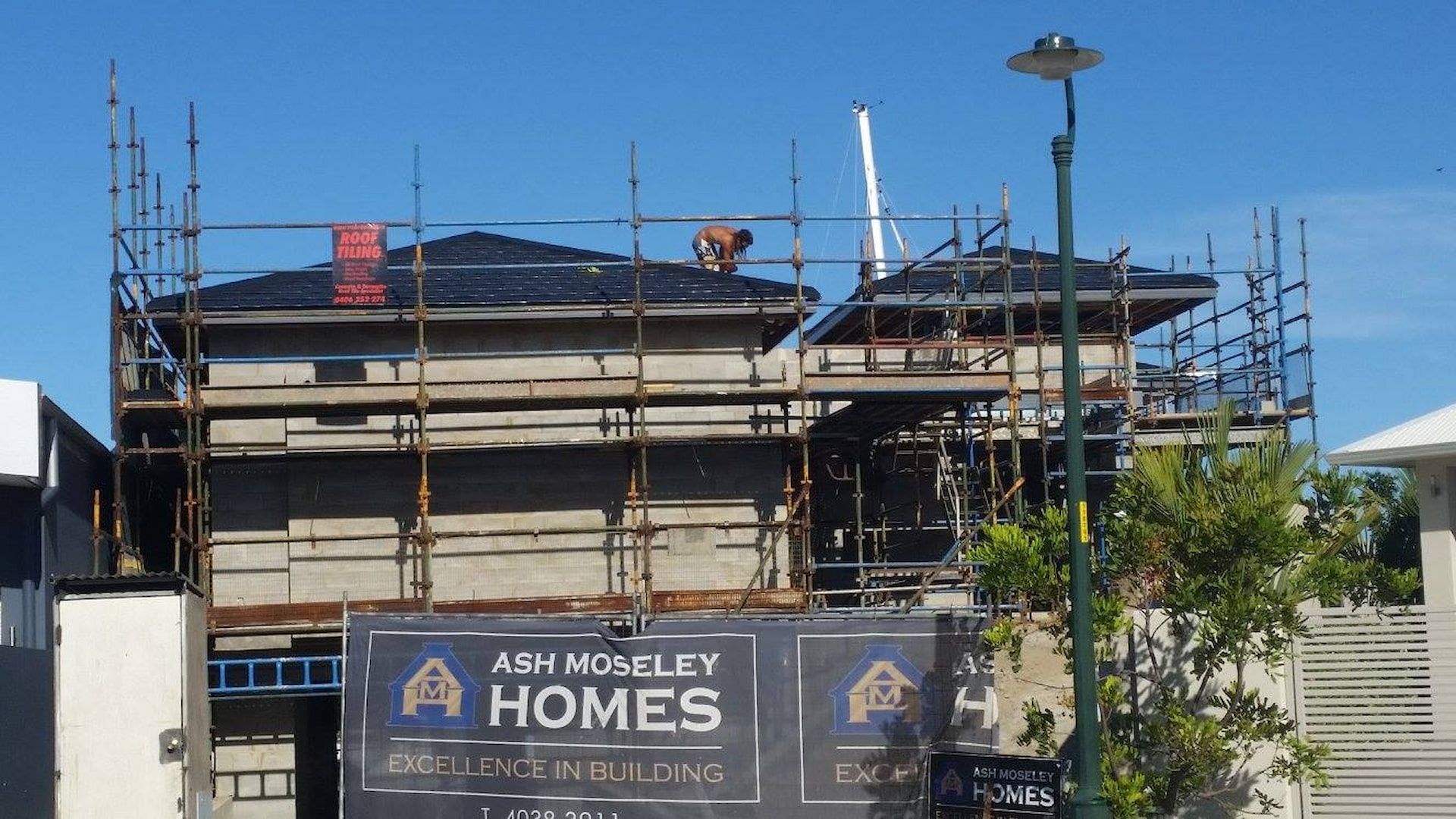 House Under Construction with Scaffolding — High Performance Roof Tiling P/L in Kewarra Beach, QLD