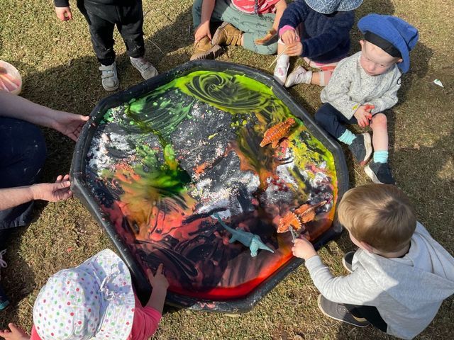 Kids Playing with Colourful Slime and Dinosaurs — Lilly Pilly Early Learning Centre
